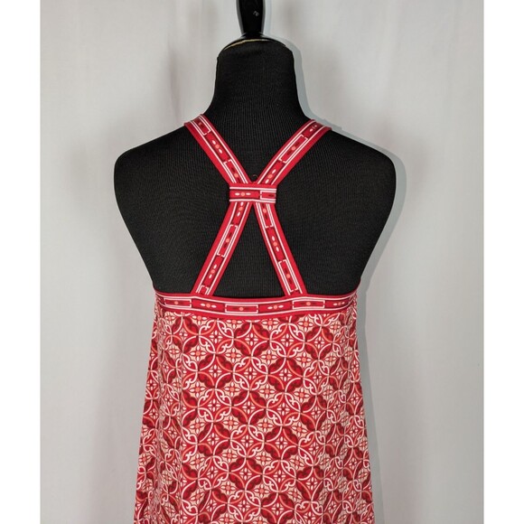Max Studio Dress S Red Medallion Print A Line Halter Neck Strappy Back Summer - Picture 5 of 9